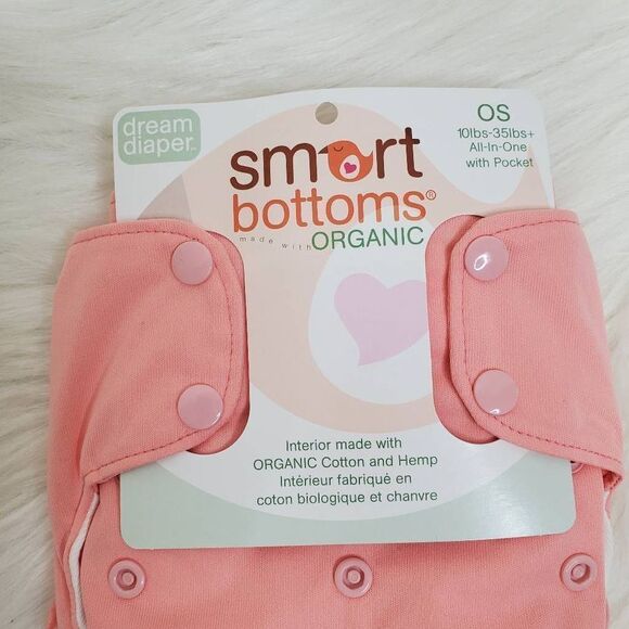 SMART BOTTOMS OS light rose all in one dream diaper. - Picture 3 of 6